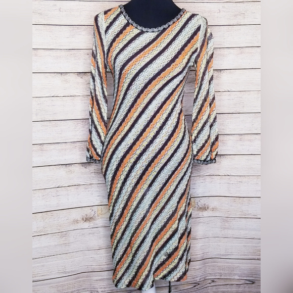 Missoni Dresses & Skirts - Missoni Sheer Diagonal Stripe Tie back Dress